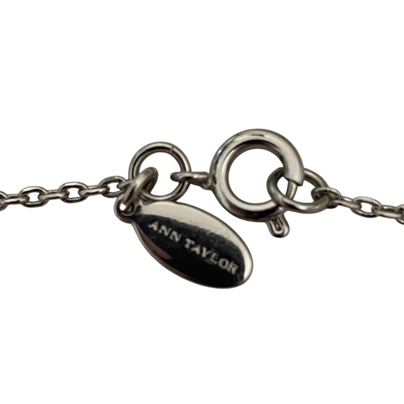 Ann Taylor Elegant Silver Necklace with Fringe Pendant - Picture 3 of 4